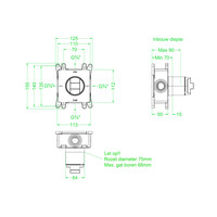 Inbouwbox IVY tbv Inbouw Thermostaat Symmetry Donker Blauw