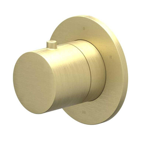Afbouwdeel IVY Bond 3-Weg Stop-Omstel Symmetry Met Rond Rozet Geborsteld Mat Goud PVD 