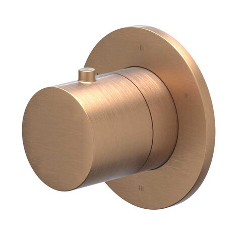 Afbouwdeel IVY Bond 3-Weg Stop-Omstel Symmetry Met Rond Rozet Geborsteld Mat Koper PVD 