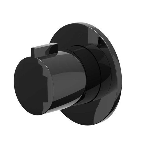 Afbouwdeel IVY Pact Inbouw Stopkraan Symmetry Met Rond Rozet Zwart Chroom PVD 