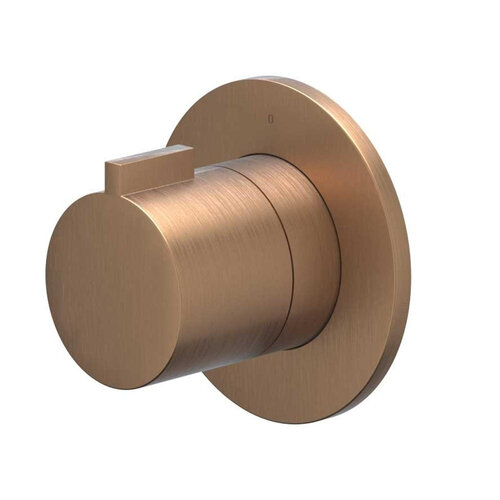 Afbouwdeel IVY Pact Flow-Through Stopkraan Symmetry Met Rond Rozet Geborsteld Mat Koper PVD 