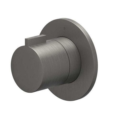 Afbouwdeel IVY Pact Flow-Through Stopkraan Symmetry Met Rond Rozet Geborsteld Metal Black PVD 