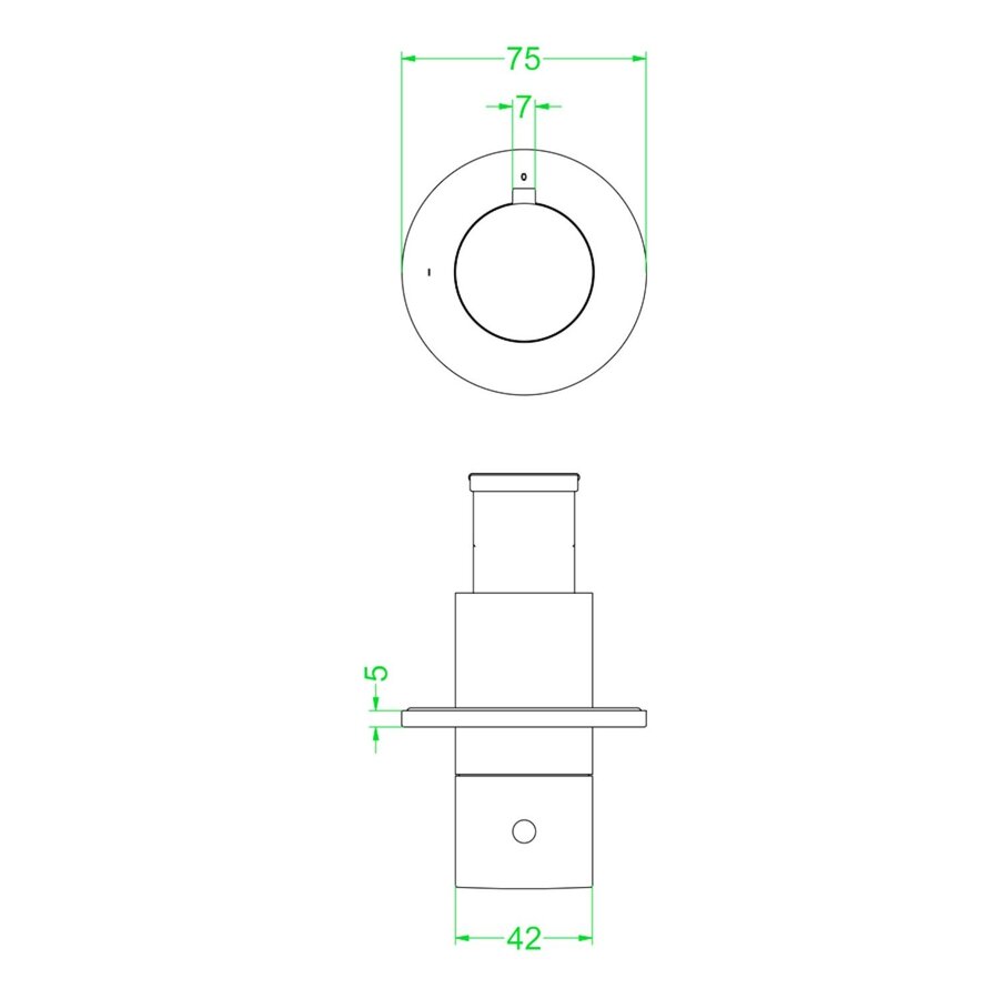 Afbouwdeel IVY Bond Flow-Through Stopkraan Symmetry Met Rond Rozet Chroom