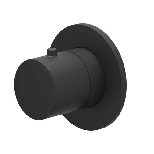 Afbouwdeel IVY Bond Flow-Through Stopkraan Symmetry Met Rond Rozet Mat Zwart PED 