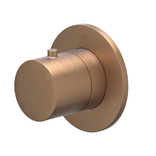 Afbouwdeel IVY Bond Flow-Through Stopkraan Symmetry Met Rond Rozet Geborsteld Mat Koper PVD 