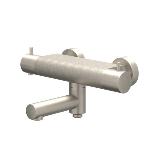 Badthermostaatkraan IVY Bond Opbouw Omstel Met Draaibare Baduitloop Met Omstel Cooltouch Geborsteld Nickel PVD 