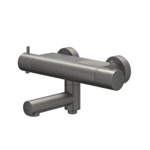 Badthermostaatkraan IVY Bond Opbouw Omstel Met Draaibare Baduitloop Met Omstel Cooltouch Geborsteld Metal Black PVD 