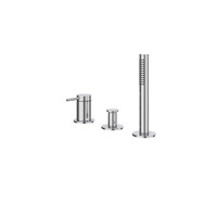 Badrandcombinatie IVY Bond 3-gats Mengkraan Met Uittrekbare Handdouche Zonder Uitloop Chroom