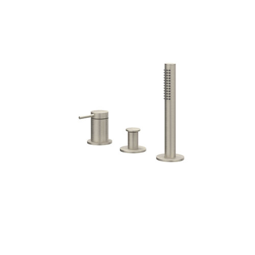 Badrandcombinatie IVY Bond 3-gats Mengkraan Met Uittrekbare Handdouche Zonder Uitloop Geborsteld Nickel PVD 