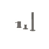 Badrandcombinatie IVY Bond 3-gats Mengkraan Met Uittrekbare Handdouche Zonder Uitloop Geborsteld Metal Black PVD