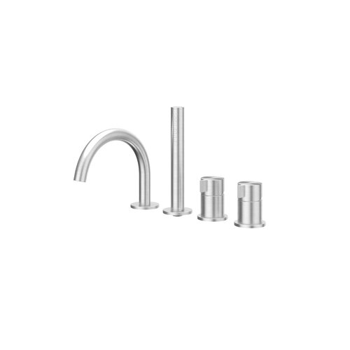 Badrandcombinatie IVY Tribe 4-gats Mengkraan Met Uittrekbare Handdouche Draaibare Uitloop Geborsteld RVS316 