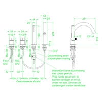 Badrandcombinatie IVY Tribe 4-gats Mengkraan Met Uittrekbare Handdouche Draaibare Uitloop RVS316 Geborsteld Mat Koper PVD