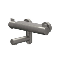 Badthermostaatkraan IVY Pact Opbouw Omstel Met Draaibare Baduitloop Met Omstel Cooltouch Geborsteld Metal Black PVD