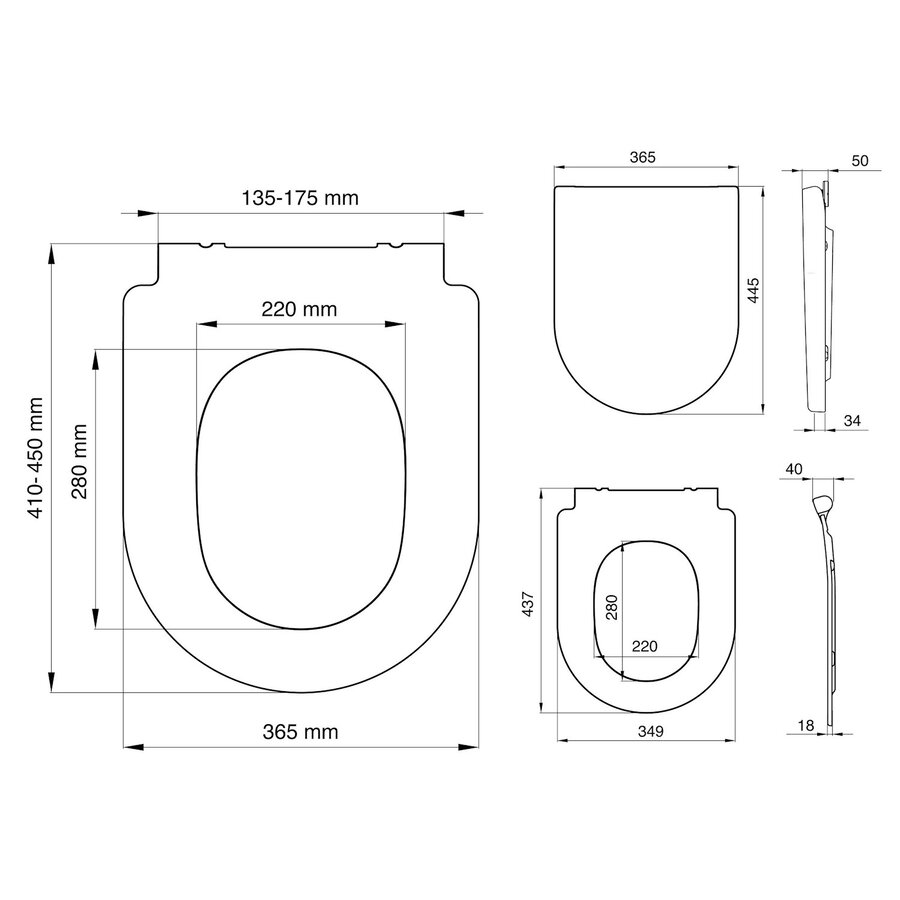 Toiletbril Tiger Stax Thermoplast Wit