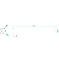 Handdoekrek IVY Vast Een lids 38 cm Zwart Chroom PVD