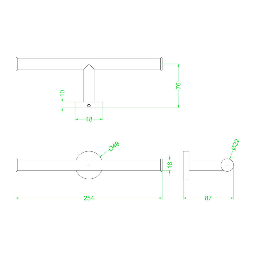 Toiletrolhouder IVY Dubbel Geborsteld Metal Black PVD