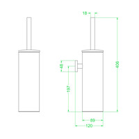 Toiletborstelgarnituur IVY Wandmodel Zwart Chroom PVD