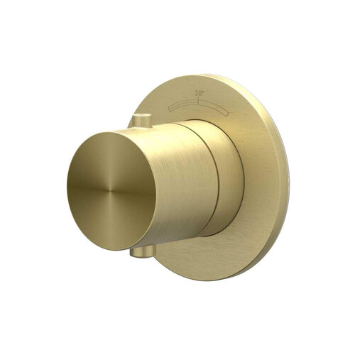 Afbouwdeel IVY Concord Inbouw Stopkraan Symmetry Met Rond Rozet RVS316 Geborsteld Mat Goud PVD 