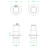 Afbouwdeel IVY Concord Inbouwthermostaat 2-weg Stop-Omstel Symmetry Met Rond Rozet Geborsteld RVS316