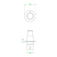 Afbouwdeel IVY Tribe Inbouw Stopkraan Symmetry Met Rond Rozet Geborsteld RVS316