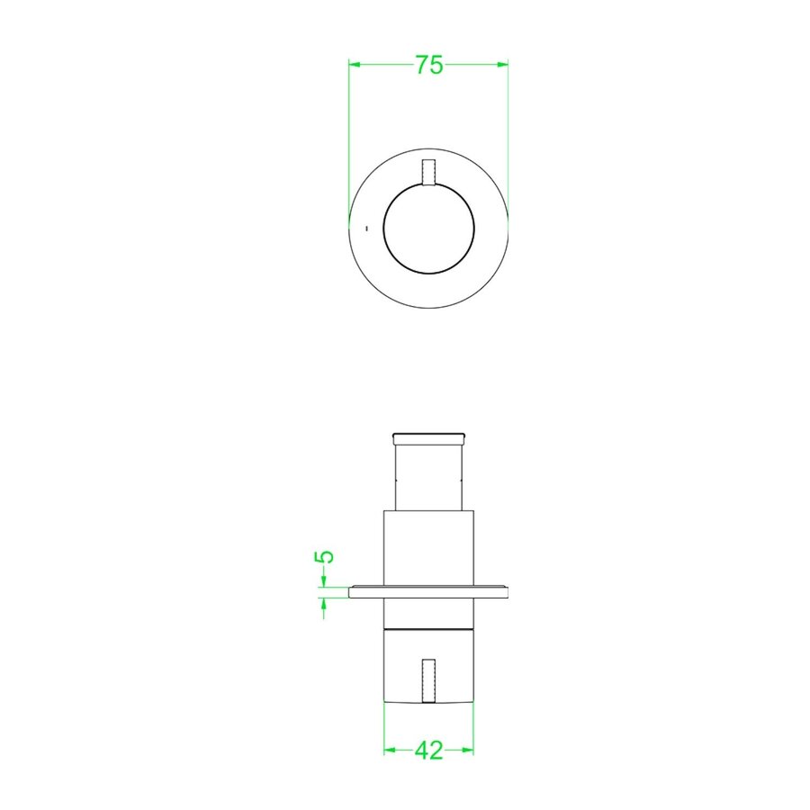 Afbouwdeel IVY Tribe Inbouw Stopkraan Symmetry Met Rond Rozet Geborsteld RVS316
