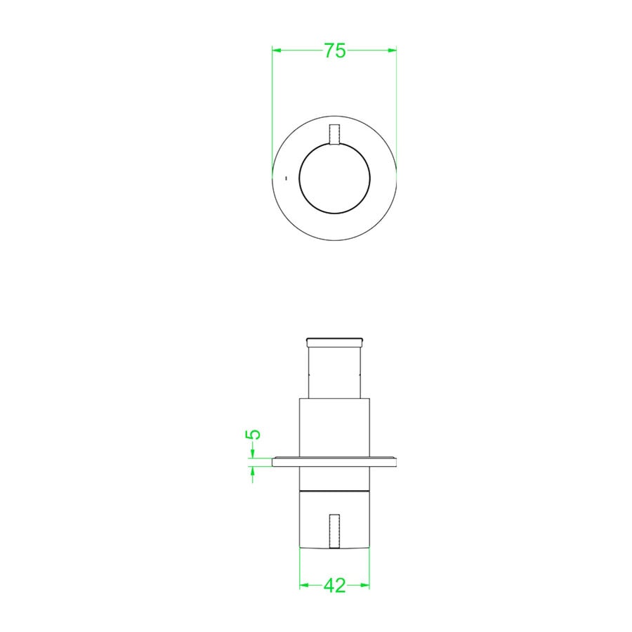 Afbouwdeel IVY Tribe Inbouw Stopkraan Symmetry Met Rond Rozet RVS316 Geborsteld Mat Koper PVD