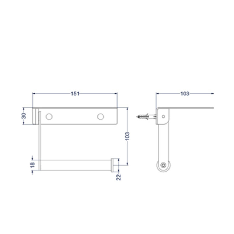 Toiletrolhouder IVY Met Planchet Geborsteld Mat Goud PVD