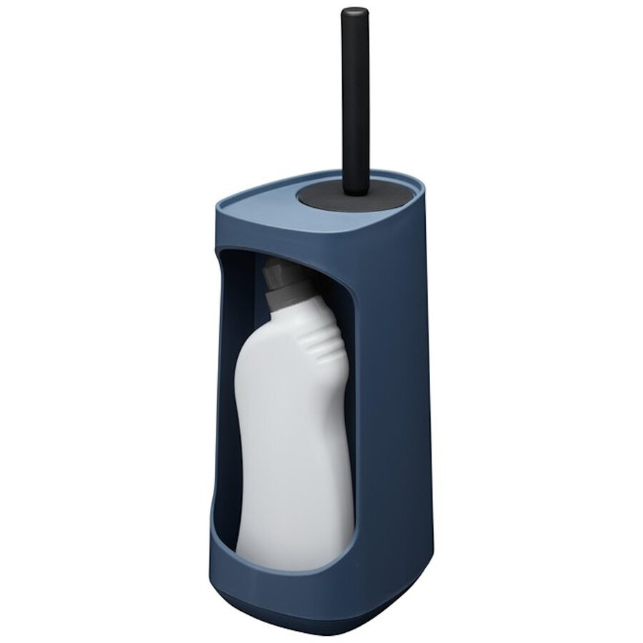 Toiletborstelhouder Tiger Tess Met Opbergfunctie Vrijstaand Swoop Borstel Flexibel Blauw - Zwart