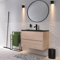 Wastafel Tiger S-line Quadro 80 cm Mat Zwart