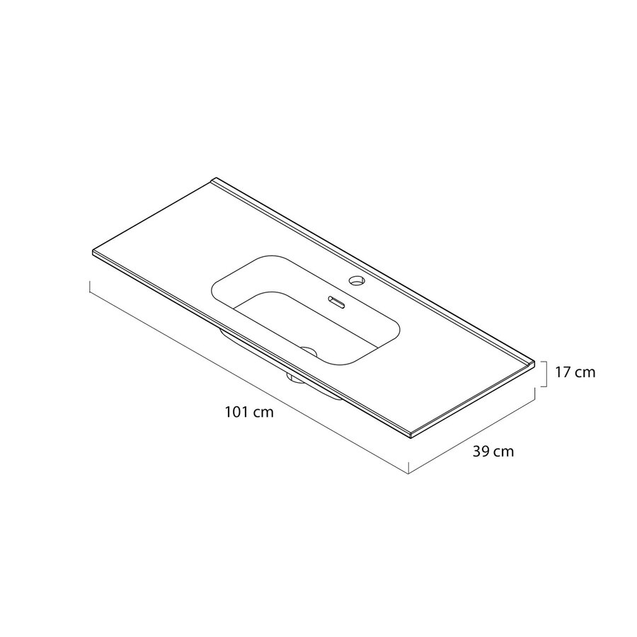 Wastafel Tiger S-line Calpe 100 cm Glanzend Wit