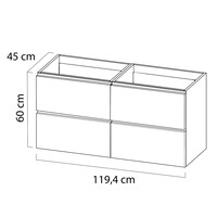 Wastafelonderkast Tiger Loft 120 cm Mat Zwart