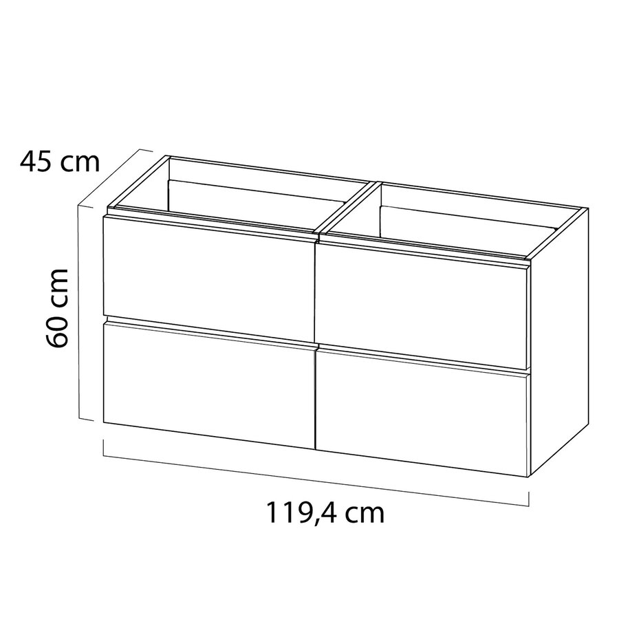 Wastafelonderkast Tiger Loft 120 cm Mat Zwart