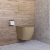 Mudo Wandcloset | Randloos | Mat Beige (inclusief zitting)