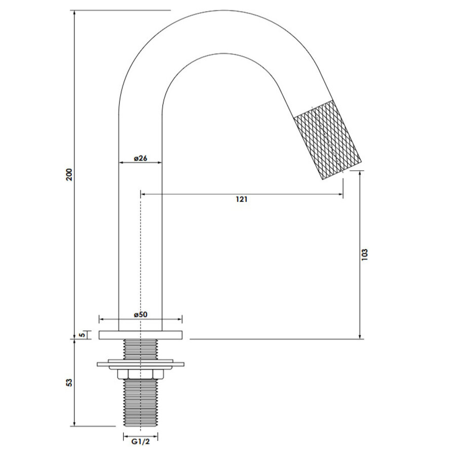 Opbouw Fonteinkraan Brauer Black Carving Edition Met Gebogen Uitloop Mat Zwart