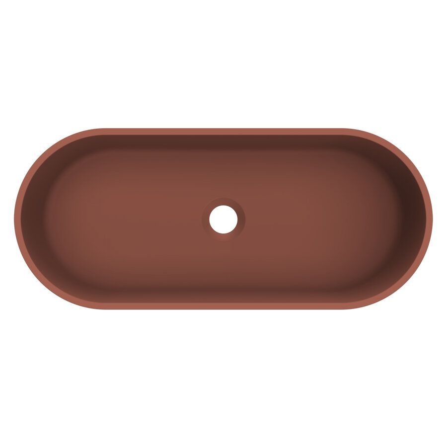 Arcqua Case Opbouw Waskom Ovaal 60x26 Mat Terracotta