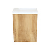 Fonteinkast Natural Oak Arcqua Luna 40x55x28 cm Incl. Fontein Glans Wit Zonder Overloop