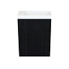 Fonteinkast Black Oak Arcqua Luna 40x55x28 cm Incl. Fontein Mat Wit Zonder Overloop