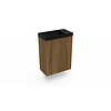 Fonteinkast Cafe Oak Arcqua Ridge 40x55x28 cm Incl. Fontein Mat Zwart Zonder Overloop