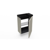 Fonteinkast Clay Arcqua Ridge 40x55x28 cm Incl. Fontein Mat Zwart Zonder Overloop