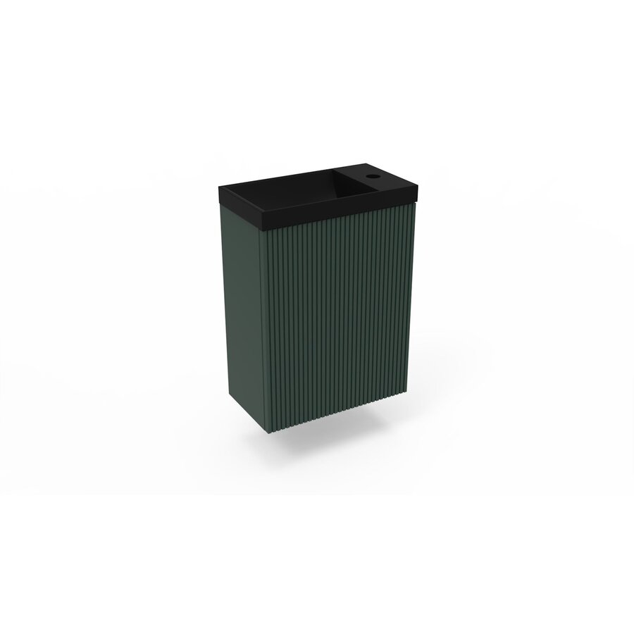 Fonteinkast Highland Green Arcqua Ridge 40x55x28 cm Incl. Fontein Mat Zwart Zonder Overloop