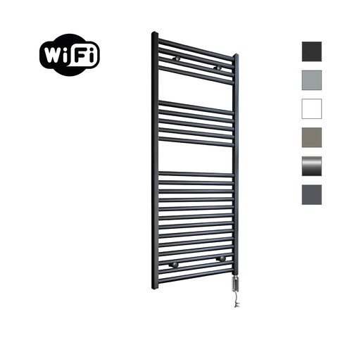 Elektrische Radiator Sanicare HWV Met Wifi 111,8x60 cm Mat Zwart 730W Met Thermostaat Zwart Rechtsonder 