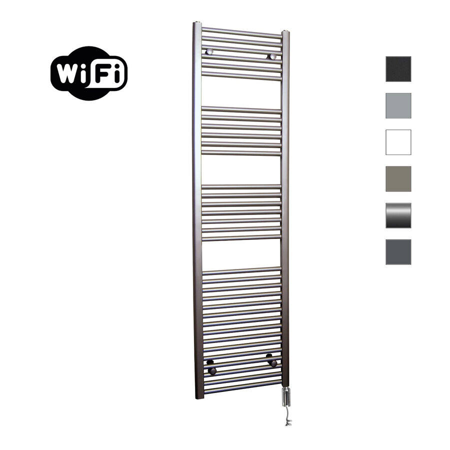 Elektrische Radiator Sanicare HWV Met Wifi 172x45 cm Inox Look 920W Met Thermostaat Chroom Rechtsonder