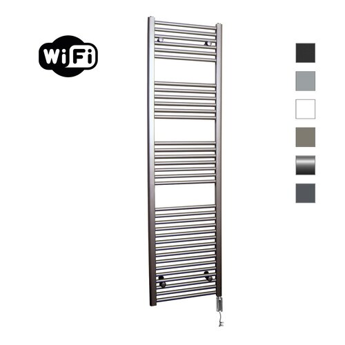 Elektrische Radiator Sanicare HWV Met Wifi 172x45 cm Inox Look 920W Met Thermostaat Chroom Linksonder 