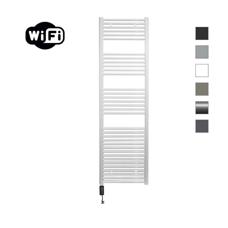 Elektrische Radiator Sanicare HWV Met Wifi 172x45 cm Wit 920W Met Thermostaat Zwart Linksonder