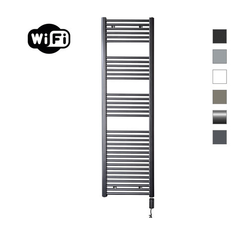 Elektrische Radiator Sanicare HWV Met Wifi 172x45 cm Gunmetal 920W Met Thermostaat Zwart Rechtsonder 