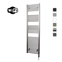 Elektrische Radiator Sanicare HWV Met Wifi 172x45 cm Inox Look 920W Met Thermostaat Zwart Rechtsonder