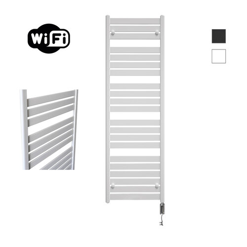 Elektrische Radiator Sanicare HWV - Moda Met Wifi 160x60 cm Mat Wit 1159W Met Thermostaat Chroom Rechtsonder 