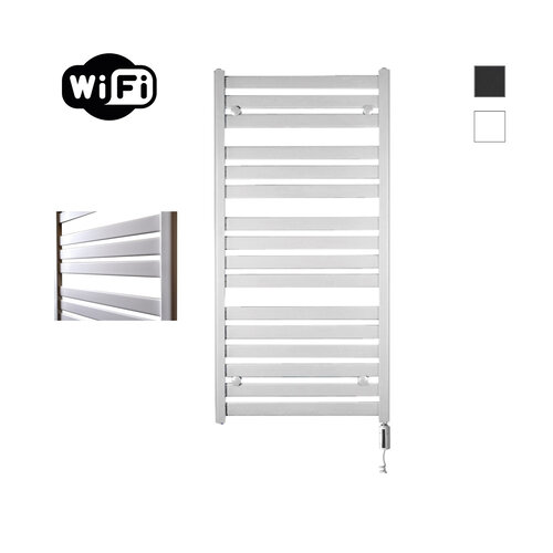 Elektrische Radiator Sanicare HWV - Moda Met Wifi 120x60 cm Mat Wit 876W Met Thermostaat Wit Rechtsonder 