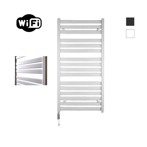 Elektrische Radiator Sanicare HWV - Moda Met Wifi 120x60 cm Mat Wit 876W Met Thermostaat Wit Linksonder 