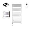 Sanicare Elektrische Radiator Sanicare HWV - Moda Met Wifi 120x60 cm Mat Wit 876W Met Thermostaat Chroom Linksonder